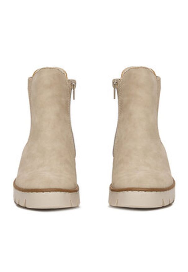 Rieker Botki X5772-60 Beżowy. Kolor: beżowy. Materiał: materiał