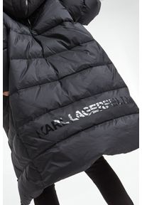 Karl Lagerfeld - Płaszcz damski pikowany KARL LAGERFELD. Typ kołnierza: kołnierzyk stójkowy. Materiał: syntetyk. Wzór: nadruk