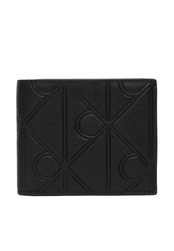 Calvin Klein Portfel Xl Emblem Aop Emboss Ew Billfold LV04D1177G Czarny. Kolor: czarny. Materiał: skóra