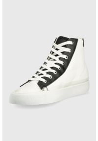 Armani Exchange trampki damskie kolor biały. Nosek buta: okrągły. Zapięcie: sznurówki. Kolor: biały. Materiał: guma. Szerokość cholewki: normalna #4