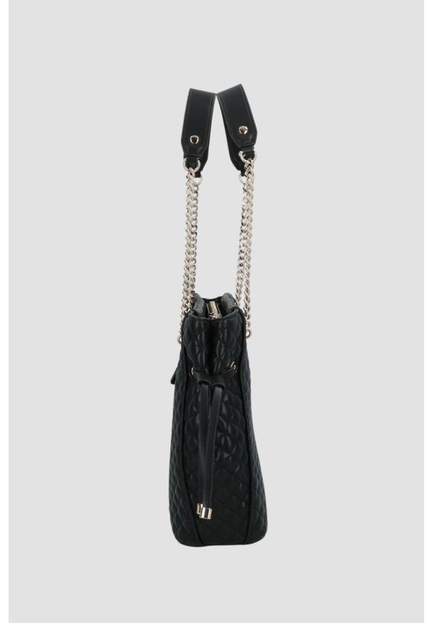 Guess - GUESS Czarna damska torebka Everlee Tote. Kolor: czarny. Materiał: skórzane. Styl: elegancki