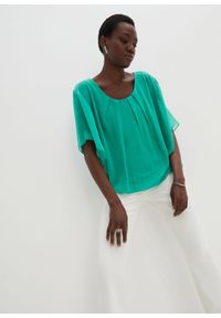 bonprix - Bluzka szyfonowa z topem. Kolor: zielony. Materiał: szyfon #1
