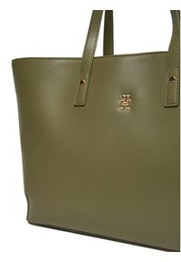 TOMMY HILFIGER - Tommy Hilfiger Torebka Th Chic Tote AW0AW16302 Zielony. Kolor: zielony. Materiał: skórzane #4