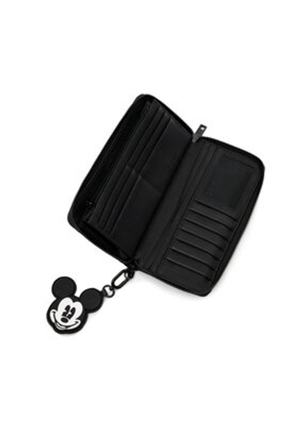 Desigual Duży Portfel Damski All Mickey Fiona 24WAYP01 Czarny. Kolor: czarny. Materiał: skóra