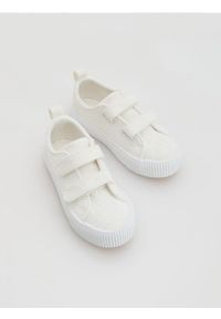 Reserved - Bawełniane trampki - biały. Kolor: biały. Materiał: bawełna #1