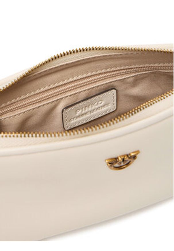Pinko - PINKO Torebka Half Moon Baguette Mini AI 25-26 PLTT 105069 A0QO Écru. Materiał: skórzane