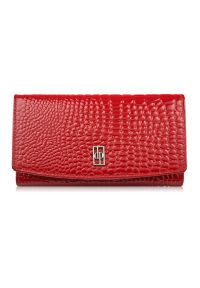 PAOLO PERUZZI - Portfel damski skórzany duży czerwony croco z ochroną RFID Paolo Peruzzi AL-02-RD. Kolor: czerwony. Materiał: skóra #1