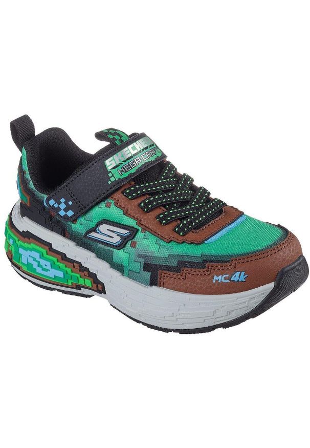 skechers - Adidasy Skechers Mega-craft 4k, Dzieci. Okazja: na uczelnię. Kolor: zielony. Materiał: materiał. Model: Skechers Sport. Sport: joga i pilates