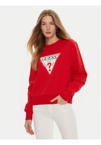 Guess Bluza W2YQ16 KBA11 Czerwony Regular Fit. Kolor: czerwony. Materiał: bawełna