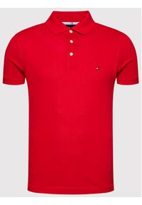 TOMMY HILFIGER - Tommy Hilfiger Polo 1985 MW0MW17771 Czerwony Slim Fit. Typ kołnierza: polo. Kolor: czerwony. Materiał: bawełna #5
