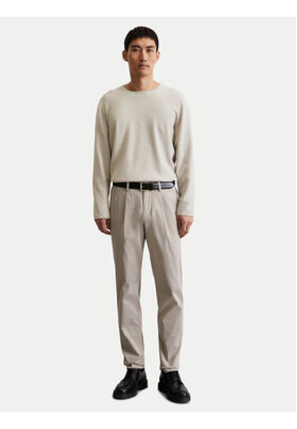 Marc O'Polo Sweter 526 5023 60080 Beżowy Regular Fit. Typ kołnierza: polo. Kolor: beżowy. Materiał: bawełna