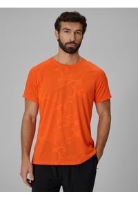 4f - 4F Koszulka treningowa regular szybkoschnąca męska - pomarańczowa XXL. Kolor: pomarańczowy. Materiał: skóra, materiał. Długość rękawa: raglanowy rękaw. Sport: fitness #1