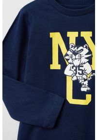 OVS longsleeve bawełniany dziecięcy kolor niebieski z nadrukiem. Okazja: na co dzień. Kolor: niebieski. Materiał: bawełna. Długość rękawa: długi rękaw. Wzór: nadruk. Styl: casual #2