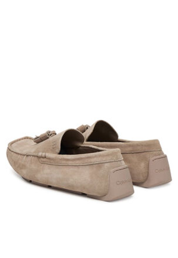 Calvin Klein Mokasyny Driver Tassels Su HM0HM02028 Beżowy. Kolor: beżowy. Materiał: zamsz, skóra
