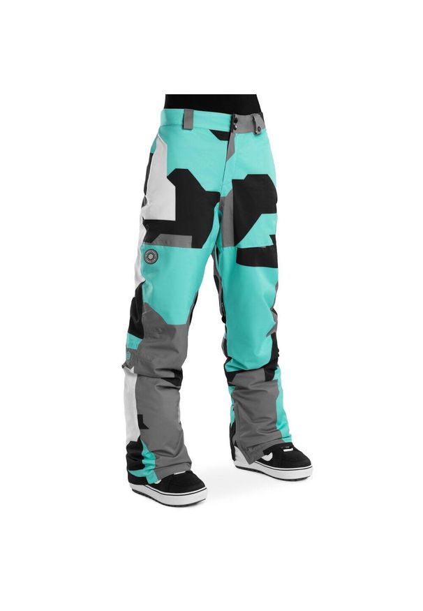 SIROKO - Spodnie snowboardowe damskie P1-W Sleet. Kolor: szary, niebieski, wielokolorowy. Sport: snowboard