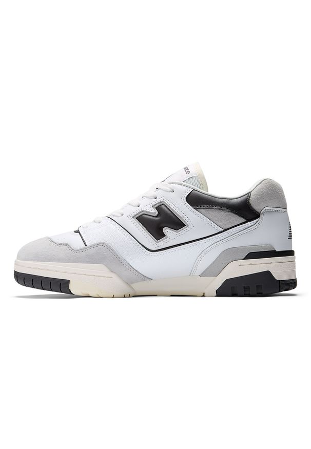 Buty unisex New Balance BB550GWB – białe. Kolor: biały. Materiał: skóra. Szerokość cholewki: normalna