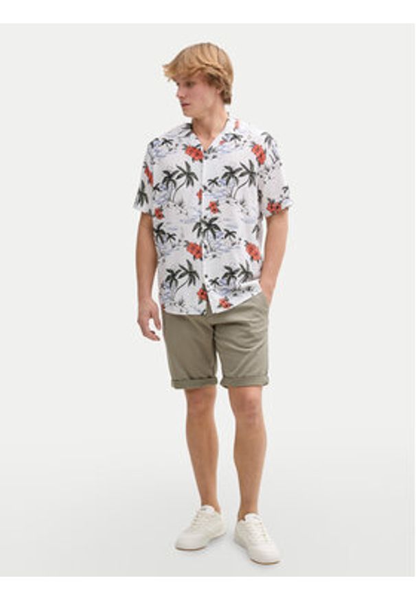 Tom Tailor Denim Koszula 1045191 Biały Relaxed Fit. Kolor: biały. Materiał: wiskoza, len