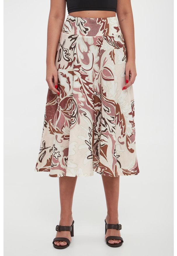 Marella Sport - Spódnica lniana ze wzorem MLSOSPITE MARELLA SPORT. Materiał: len. Styl: sportowy