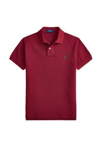 Polo Ralph Lauren Polo 710536856501 Czerwony ciemny Slim Fit. Typ kołnierza: polo. Kolor: czerwony. Materiał: bawełna #3
