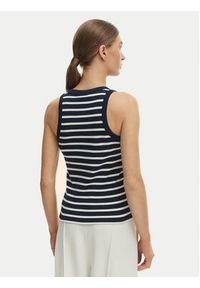 TOMMY HILFIGER - Tommy Hilfiger Top WW0WW49251 Granatowy Slim Fit. Kolor: niebieski. Materiał: bawełna #4