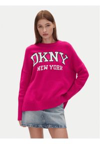 DKNY Sweter DJ4R0362 Różowy Regular Fit. Kolor: różowy. Materiał: syntetyk