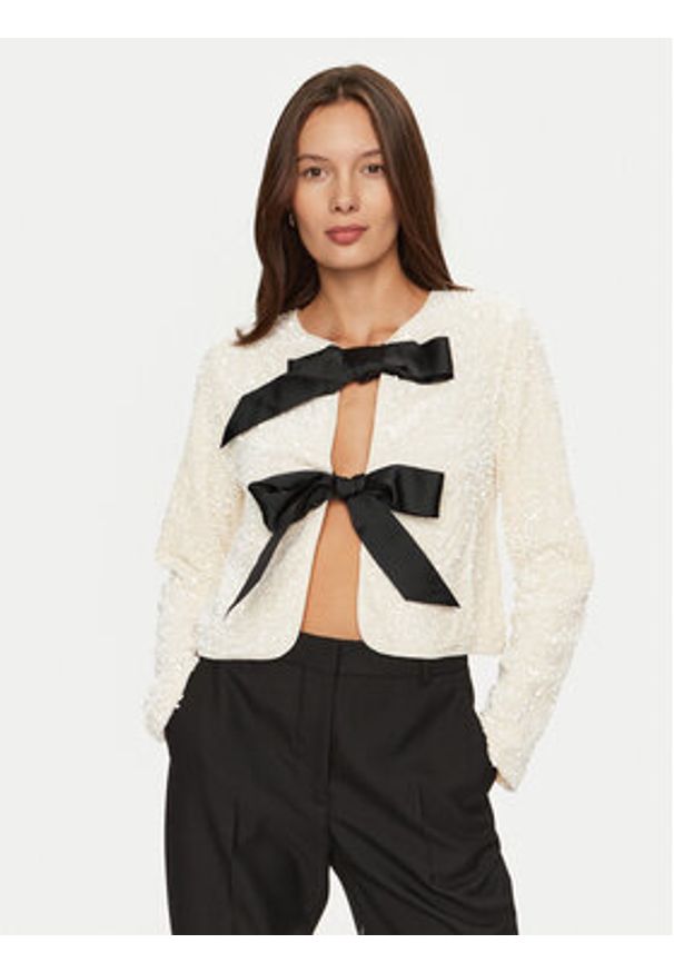 only - ONLY Bluzka Lanika 15339412 Écru Regular Fit. Materiał: syntetyk