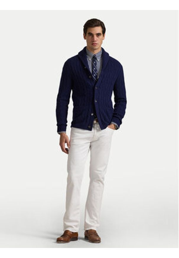 Polo Ralph Lauren Koszula 710929346017 Niebieski Custom Fit. Typ kołnierza: polo. Kolor: niebieski. Materiał: bawełna
