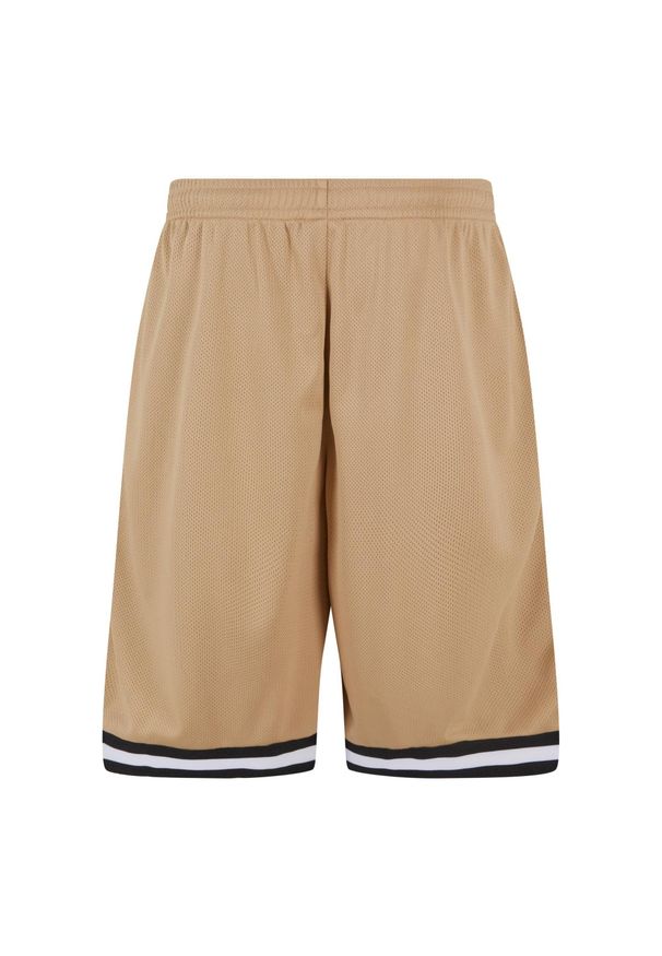 Urban Classics - Shorty Męskie Siatka Paski. Kolor: czarny, biały, wielokolorowy, beżowy. Wzór: paski. Sport: turystyka piesza