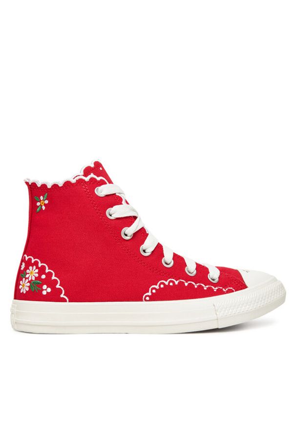 Converse Trampki Chuck Taylor All Star Embroidered Flowers A13518C Czerwony. Kolor: czerwony. Materiał: materiał