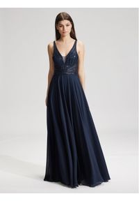 Swing Sukienka wieczorowa 5AG015HK Granatowy Regular Fit. Kolor: niebieski. Materiał: syntetyk. Styl: wizytowy