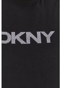 DKNY - Dkny Top DP1T8151 damski kolor czarny z półgolfem. Kolor: czarny. Materiał: materiał. Wzór: aplikacja #2
