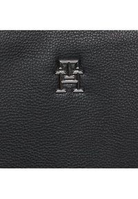 TOMMY HILFIGER - Tommy Hilfiger Torebka Th Essential Sc Satchel AW0AW15721 Czarny. Kolor: czarny. Materiał: skórzane