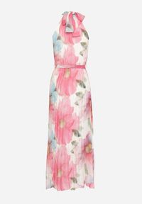 Born2be - Różowa Sukienka z Plisami Wiązaniem i Paskiem z Klamrą Nitenna. Okazja: na co dzień, na imprezę. Kolor: różowy. Długość rękawa: bez rękawów. Typ sukienki: rozkloszowane. Styl: casual, elegancki, klasyczny #7