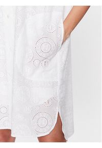 Karl Lagerfeld - KARL LAGERFELD Sukienka koszulowa Broderie Anglaise 231W1302 Biały Regular Fit. Typ kołnierza: dekolt w karo. Kolor: biały. Materiał: bawełna. Typ sukienki: koszulowe #2