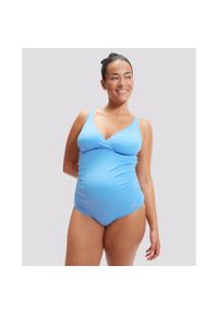 Damski kostium kąpielowy 1-częściowy Speedo V Neck Maternity U Back. Kolekcja: moda ciążowa. Kolor: niebieski #1