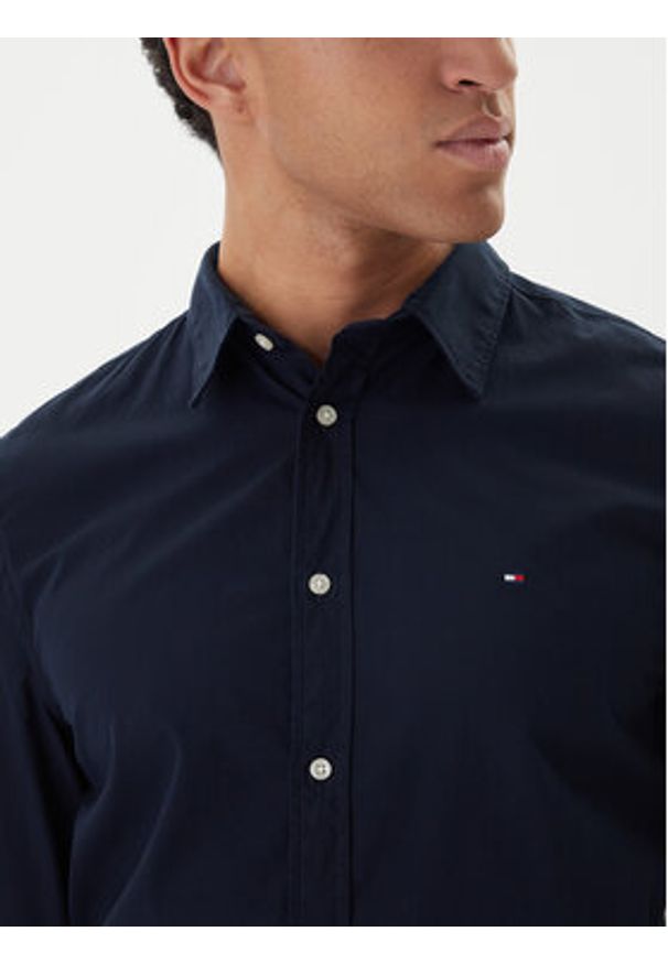 TOMMY HILFIGER - Tommy Hilfiger Koszula MW0MW40460 Granatowy Slim Fit. Kolor: niebieski. Materiał: bawełna