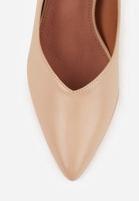 Born2be - Beżowe Szpilki Vices na Platformie ze Skórzaną Wkładką Racca. Okazja: na spotkanie biznesowe, na ślub cywilny, do pracy, na wesele, na imprezę. Kolor: beżowy. Materiał: skóra. Obcas: na platformie. Styl: biznesowy, wizytowy #4