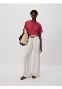 Reserved - T-shirt kimono z dodatkiem modalu - jasnofioletowy. Kolor: fioletowy. Materiał: dzianina #1