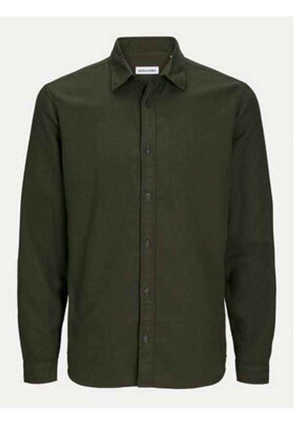 Jack & Jones - Jack&Jones Koszula Joshua 12258429 Zielony Slim Fit. Kolor: zielony. Materiał: bawełna, syntetyk
