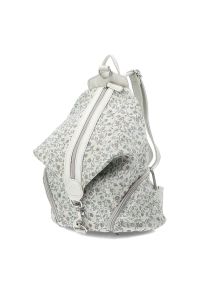 Plecak Damski Rieker, z materiału syntetycznego o miękkiej workowej formie z roślinnym wzorem zapinany na zamek z regulowanymi szelkami, srebrny, H10. Kolor: srebrny. Materiał: syntetyk, materiał. Wzór: nadruk, paski, kwiaty. Styl: casual, elegancki #5