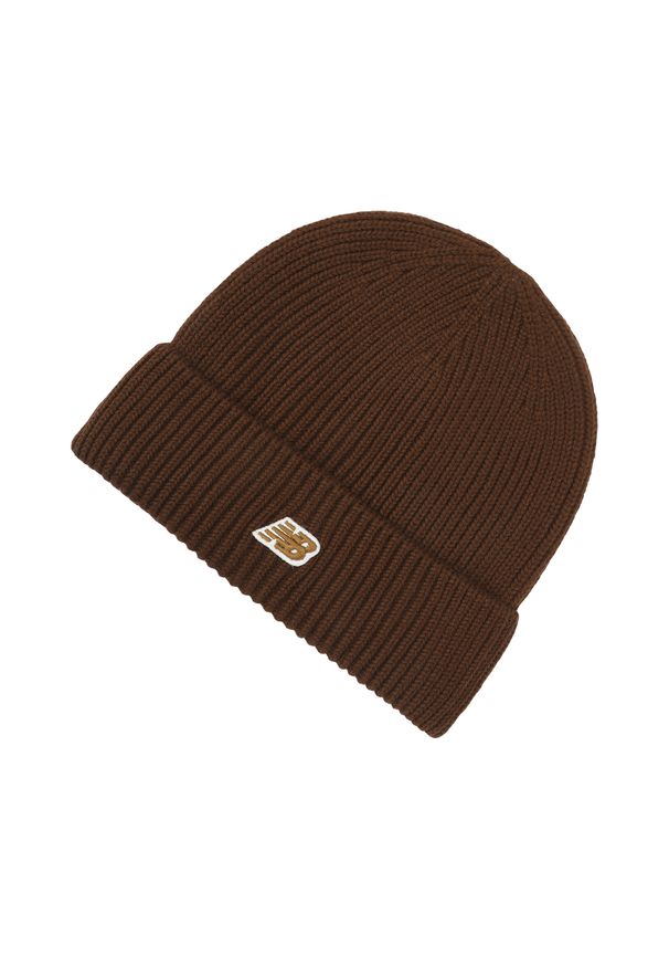 Czapka New Balance LAH53008ROK – brązowa. Kolor: brązowy. Materiał: akryl. Sezon: zima
