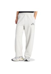Spodnie damskie New Balance WB61W1DZAHH - białe. Stan: podwyższony. Kolor: biały. Materiał: poliester, bawełna, materiał, dresówka #1