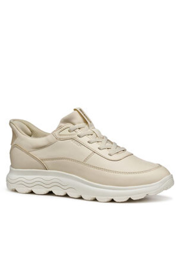 Geox Sneakersy D Spherica Plus D567MB 00085 C1122 Écru. Materiał: skóra