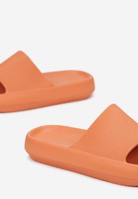 Born2be - Pomarańczowe Klapki Kaseis. Nosek buta: otwarty. Kolor: pomarańczowy. Materiał: dresówka, materiał #3