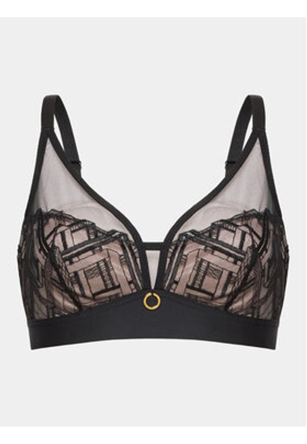 Passionata Biustonosz z fiszbiną P46L90 Czarny. Kolor: czarny. Materiał: syntetyk