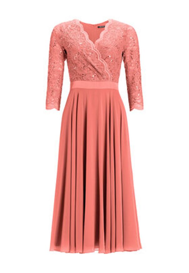 Swing Sukienka koktajlowa 5AE29100 Koralowy Regular Fit. Kolor: pomarańczowy. Materiał: syntetyk. Styl: wizytowy