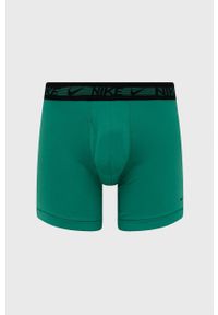 Nike bokserki (3-pack) męskie kolor zielony. Kolor: zielony. Materiał: poliester, włókno, skóra, tkanina