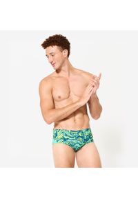 Decathlon - Slipki-opaska pływackie męskie Nabaiji 900 Pint. Kolor: żółty, niebieski, wielokolorowy, zielony. Materiał: poliester, poliamid, materiał #2