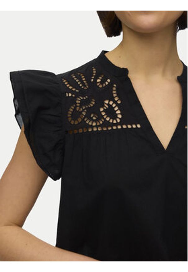 Vero Moda Bluzka Line 10347292 Czarny Regular Fit. Kolor: czarny. Materiał: bawełna