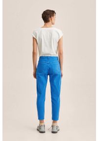 mango - Mango jeansy Mom80 damskie high waist. Stan: podwyższony. Kolor: niebieski #6